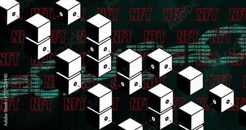 Image of nft texts over shapes