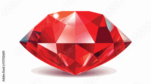 Diamond stone. Vector icon red flat vector 