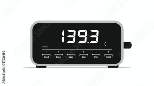 Digital Alarm clock icon in black flat glyph filled