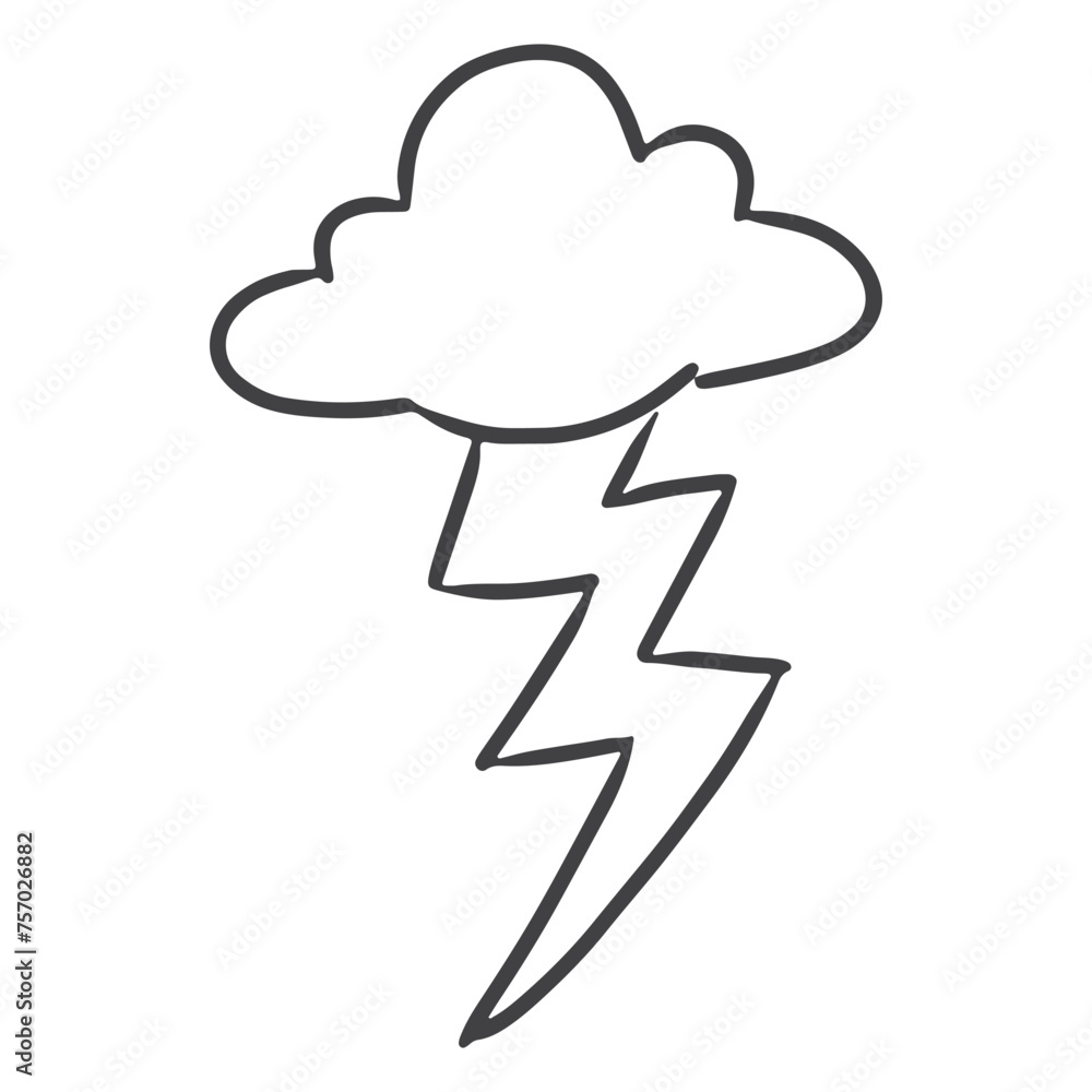 Hand drawn doodle thunder lighting Hand drawn doodle thunder lighting