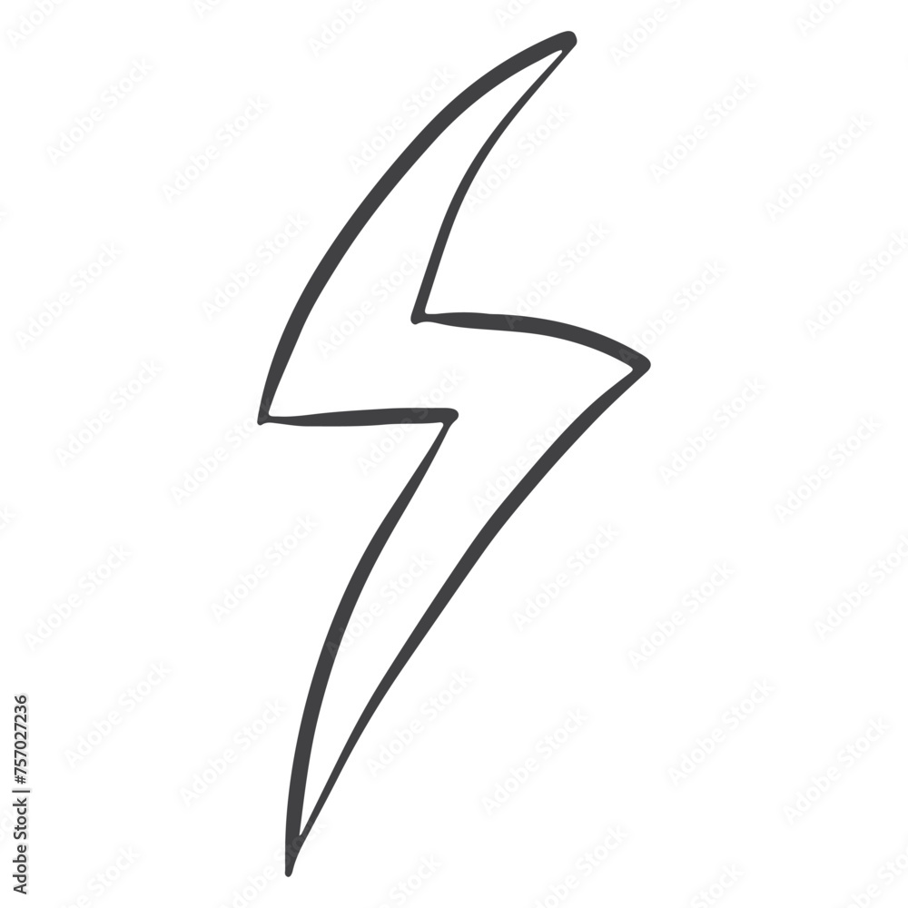 Hand drawn doodle thunder lighting Hand drawn doodle thunder lighting