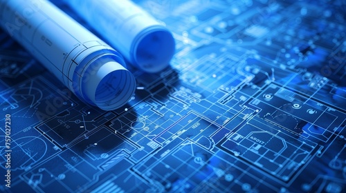 a blueprint showcasing the architectural plans for a building