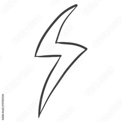 Hand drawn doodle thunder lighting