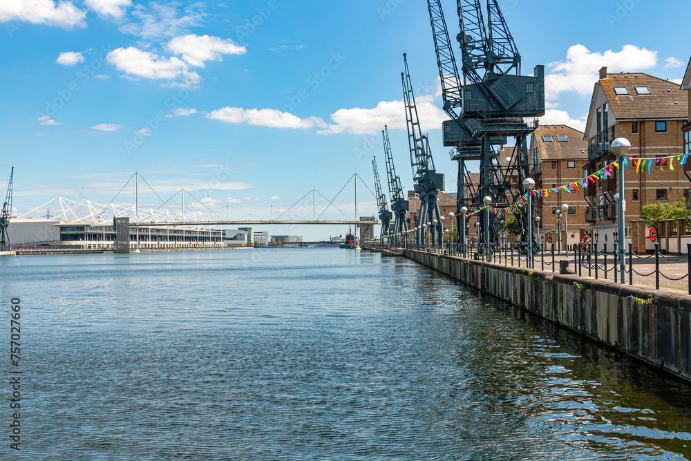 Obraz premium ExCeL London is an exhibition and international convention centre in the Custom House area of Newham, East London. It is situated on a 100-acre site on the northern quay of the Royal Victoria Dock