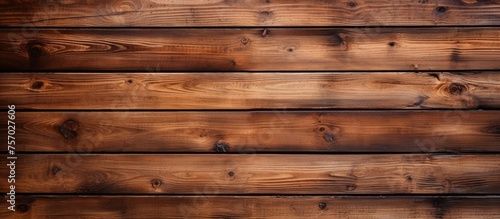 A closeup shot of a brown hardwood plank wall with a rectangular pattern and tints and shades of wood stain. The building material is a beautiful flooring option