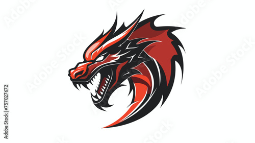 Dragon logo vector template design flat vector 