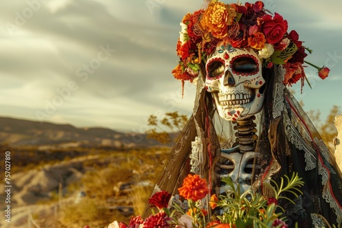 Dia de los Muertos, Day of the Dead. Participants of the Mexican holiday 
