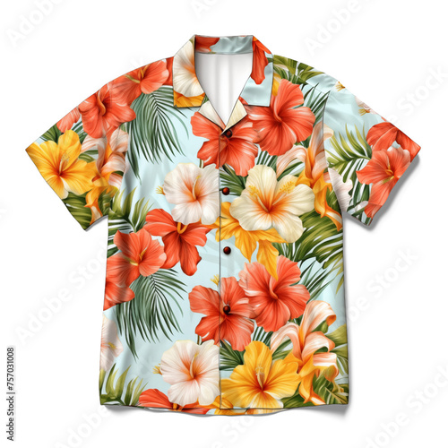 Hawaii shirt isolated on white background.