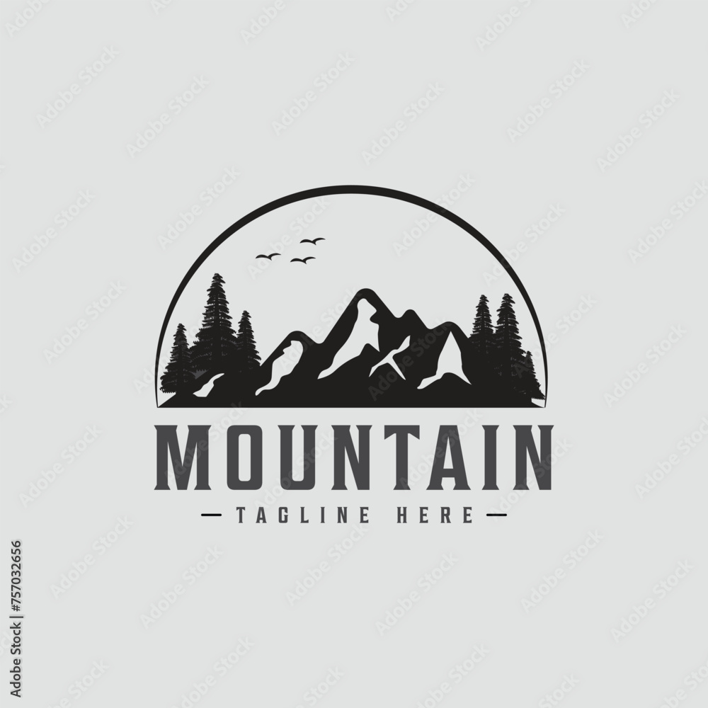 Vintage mountain logo design vector template icon graphic design