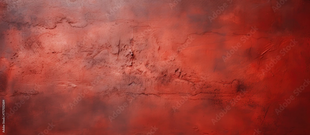 Fototapeta premium A close up of a red brick wall with a blurred background featuring shades of brown, amber, orange, and pink, resembling a natural landscape under a cloudy sky