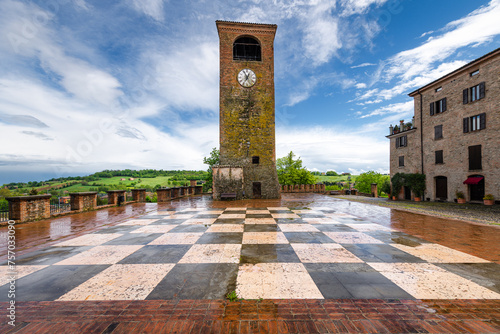 View of the medieval town of Castelvetro di Modena, Emilia Romagna, Italy