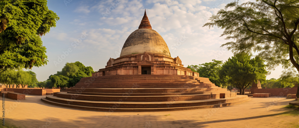 Fototapeta premium Dhamek stupa in Sarnath. Sarnath is a Buddhist 