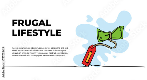 Vector illustration of rising price symbol binding money. Savings concept design, frugal lifestyle when the price goes up.