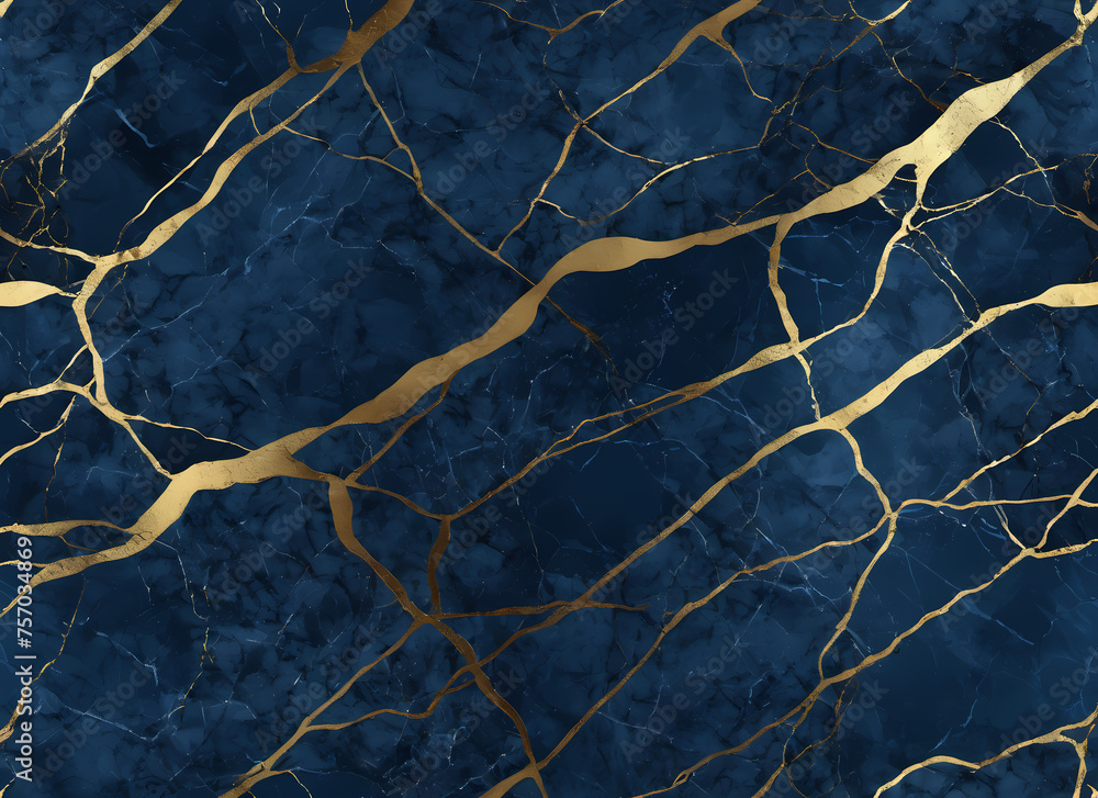 Blue marble with gold veins