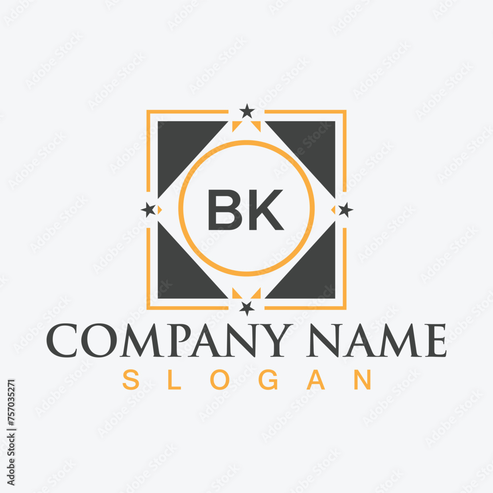Creative BK letter logo design for your business brands