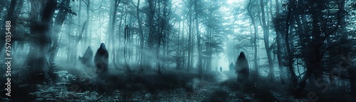 Eerie Silence in the Misty Woods: Solitude Amongst the Ghostly Trees