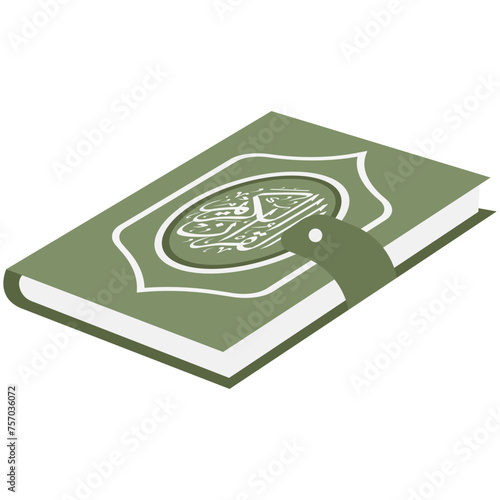 Holy Quran Book Muslim Elements Illustration