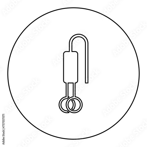 Electric immersion heater for water icon in circle round black color vector illustration image outline contour line thin style