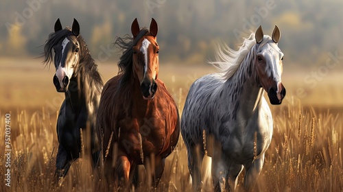 Horses are known as powerful and graceful creatures, and throughout history, they have been used for various purposes such as transportation, agriculture, warfare, and entertainment.  photo