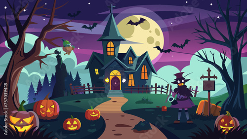 halloween background with pumpkins