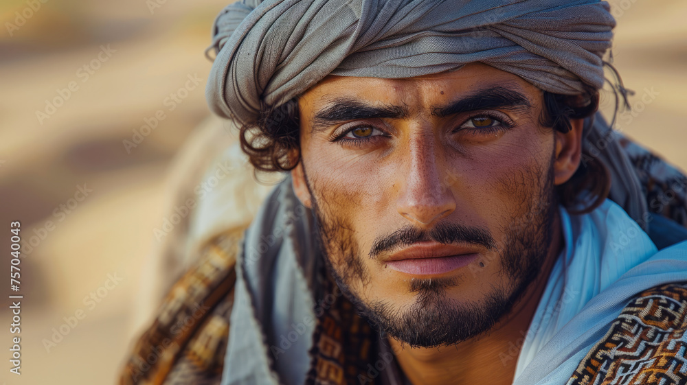 Young Middle Eastern man wearing a turban. Young Middle Eastern man wearing a turban.