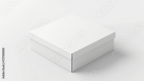 White Product Cardboard Package Box. Illustration Isolated On White Background. Mock Up Template Ready For Your Design