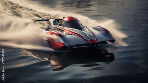 Electric powered speedboats race water sports © Ashley