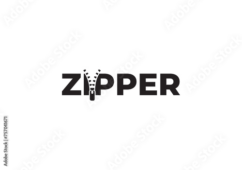 wordmark zipper simple creative logo design