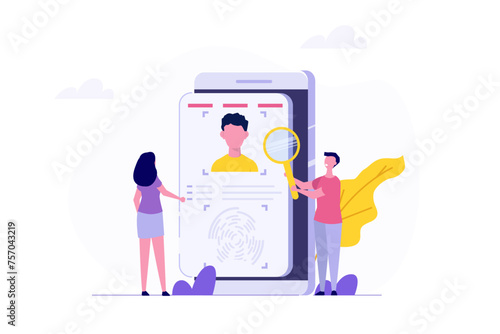 Know your customer or digital kyc, verifying the identity of its clients concept. Flat Vector illustrations set for banner, website, landing page, flyer.