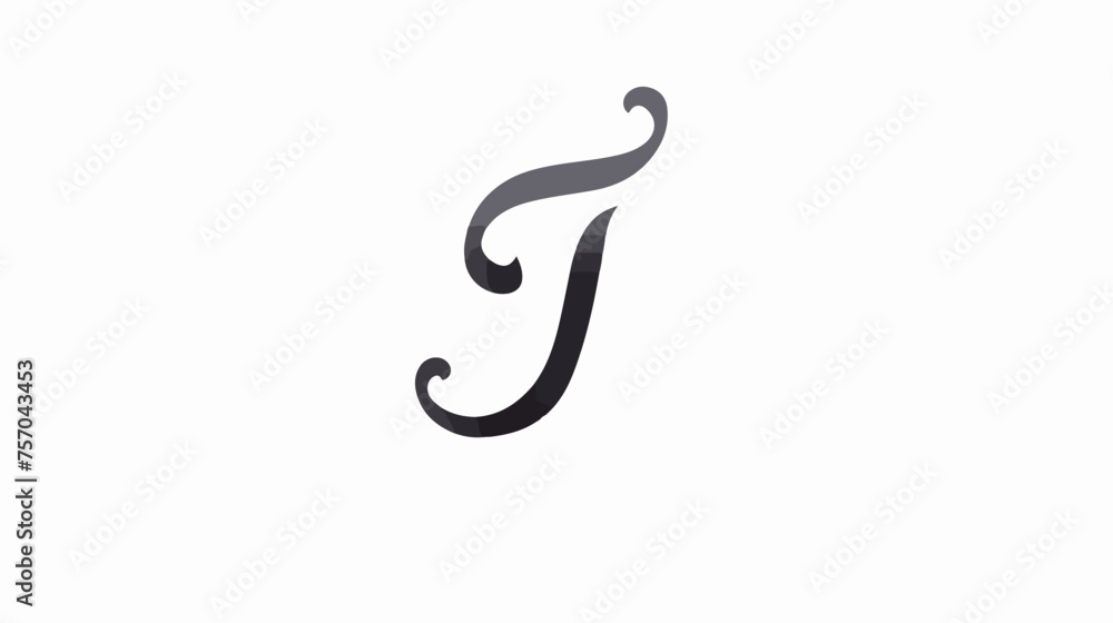 Letter J with spoon and fork. Letter fork logo