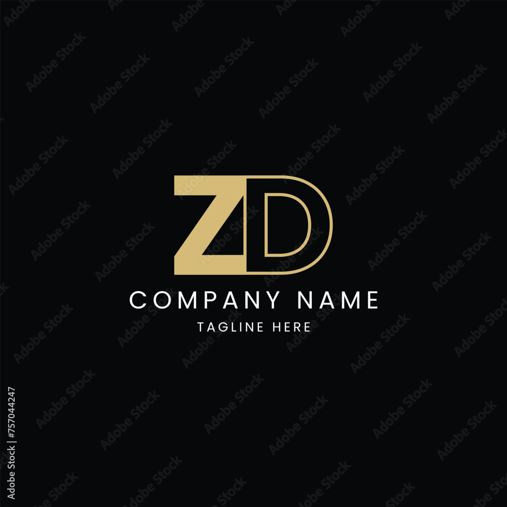 ZD logo joint letter alphabetic monograms vector template. ZD logo joint letter alphabetic monograms vector template.