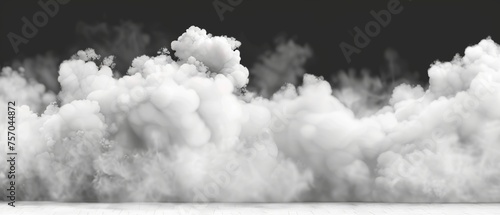 White smoke cloud on transparent background with overlay effect. Realistic border with fog. Modern illustration of smoky mist or toxic vapor on floor. Meteorological phenomenon.