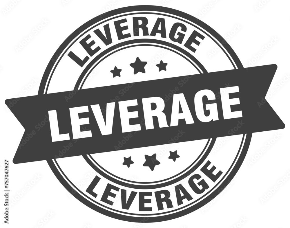 leverage stamp. leverage label on transparent background. round sign