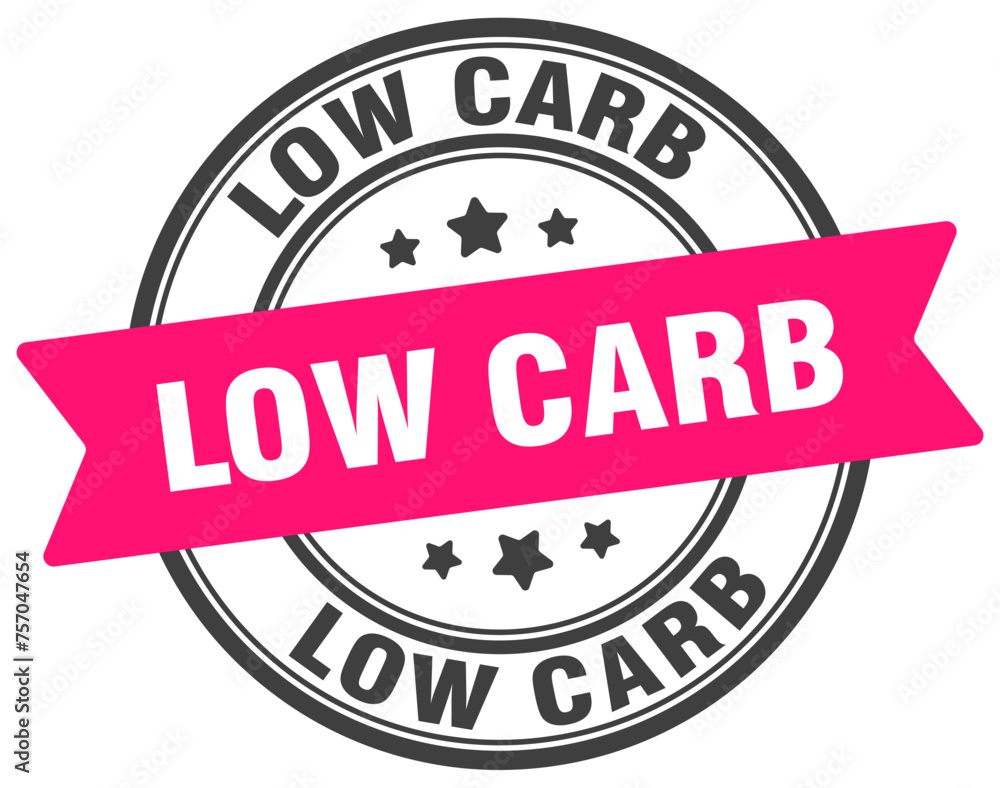 low carb stamp. low carb label on transparent background. round sign