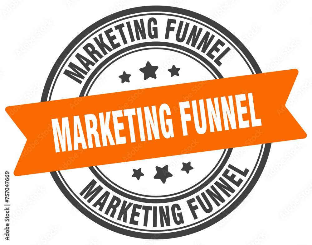 Fototapeta premium marketing funnel stamp. marketing funnel label on transparent background. round sign