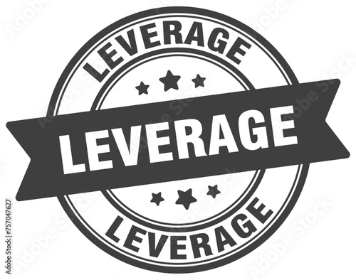 leverage stamp. leverage label on transparent background. round sign
