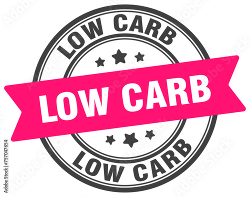 low carb stamp. low carb label on transparent background. round sign