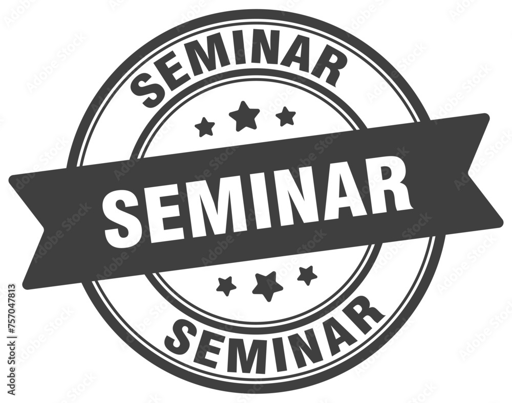 Fototapeta premium seminar stamp. seminar label on transparent background. round sign