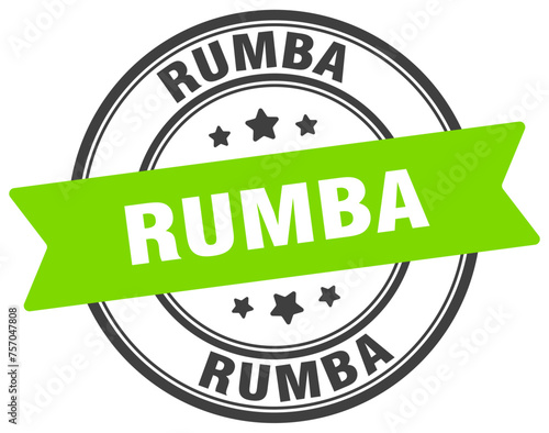 rumba stamp. rumba label on transparent background. round sign