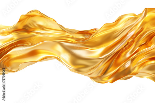 Golden oil Fluid Splash Isolated on Transparent Background. cut out. PNG