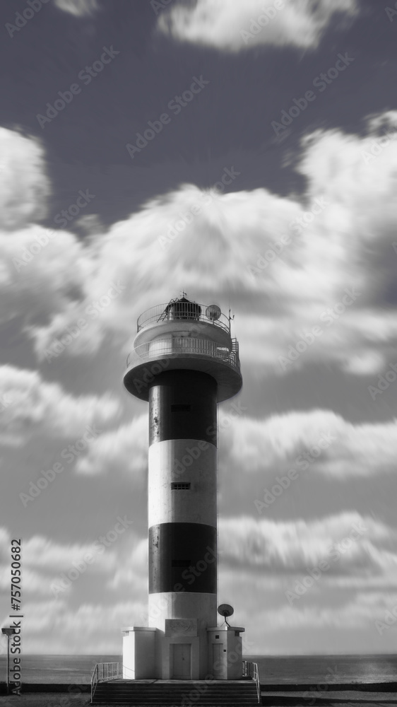 lighthouse at the day time Located on of the island of La Palma - obrazy, fototapety, plakaty 