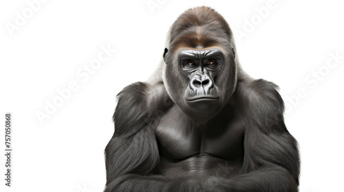 Majestic Cross River Gorilla in Isolation on isolated background