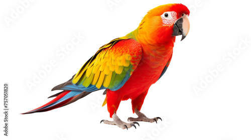 Vibrant Parrot Capture on isolated background