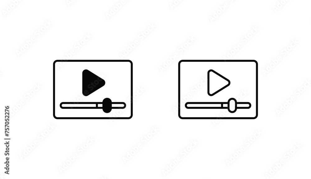 Video Player icon design with white background stock illustration Video Player icon design with white background stock illustration