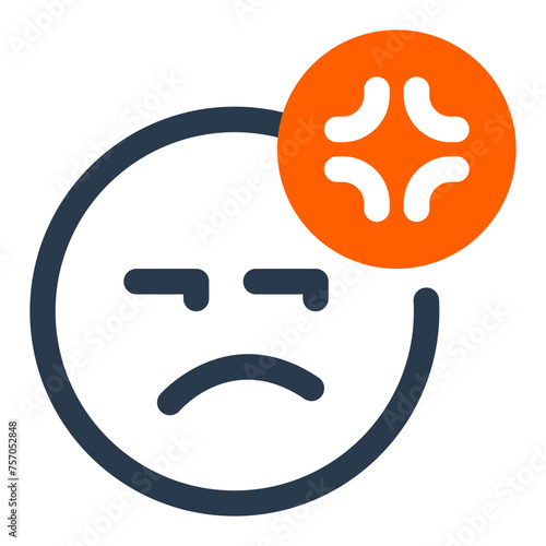 Bad Mood and Anxiety Vector Icon Illustration