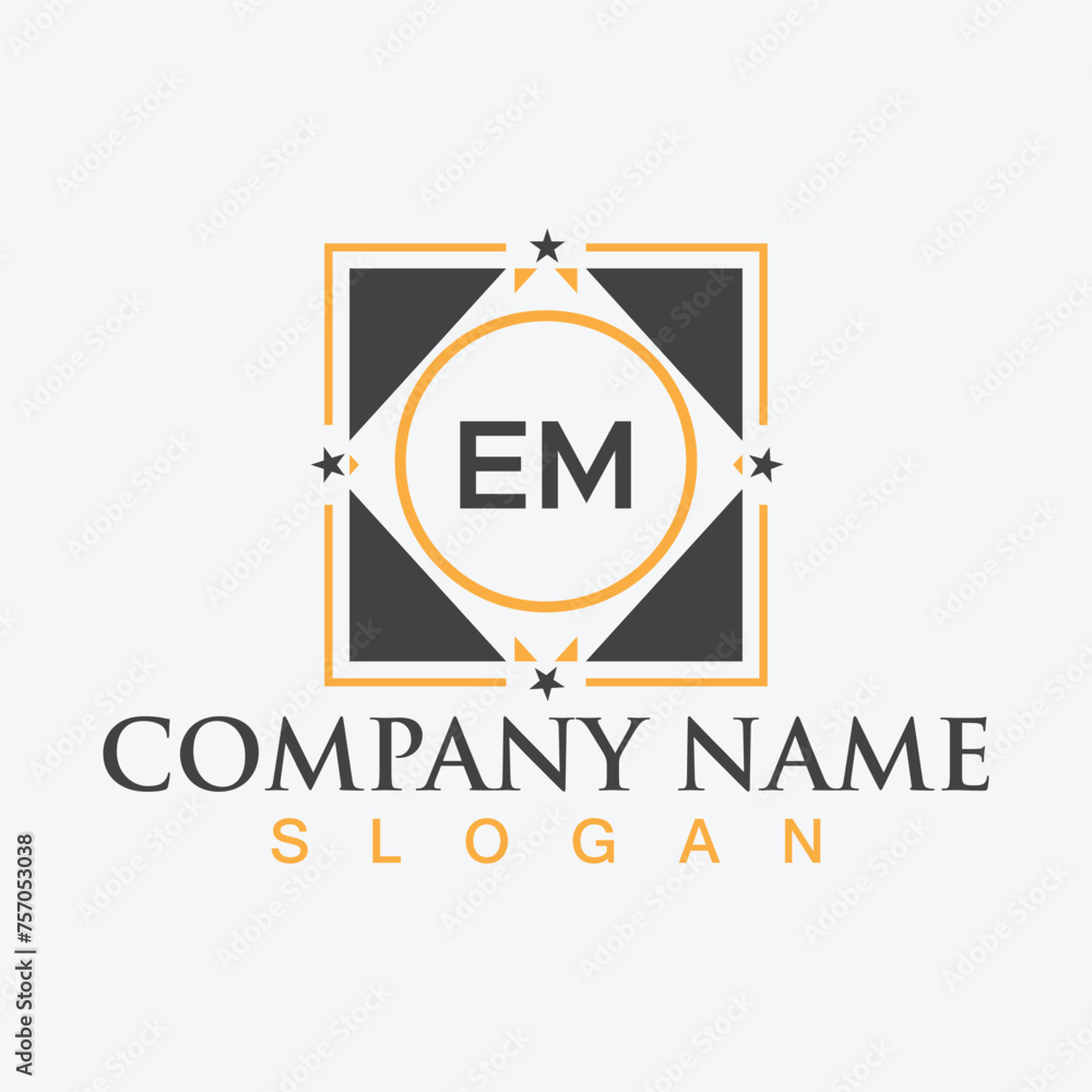 EM letter logo design, vector template for corporate business