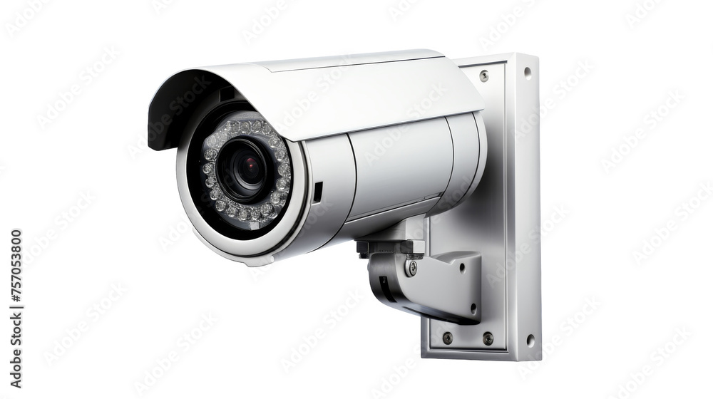 Modern SilverSight Security Camera Isolated on transparent background