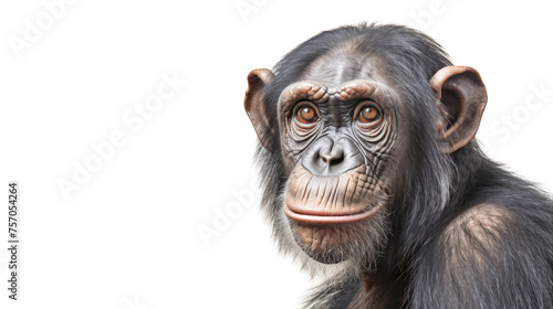 Majestic Chimpanzee in a Blank Canvas on transparent background