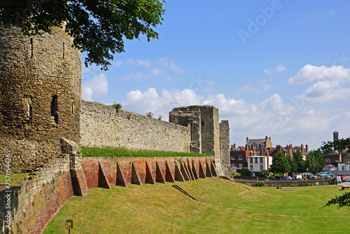 Rochester Castle 12th-century. Castle and ruins of fortifications. Kent, South East England. photo