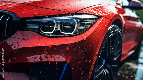 Close up view of luxury sports car wash with fresh water © franklin